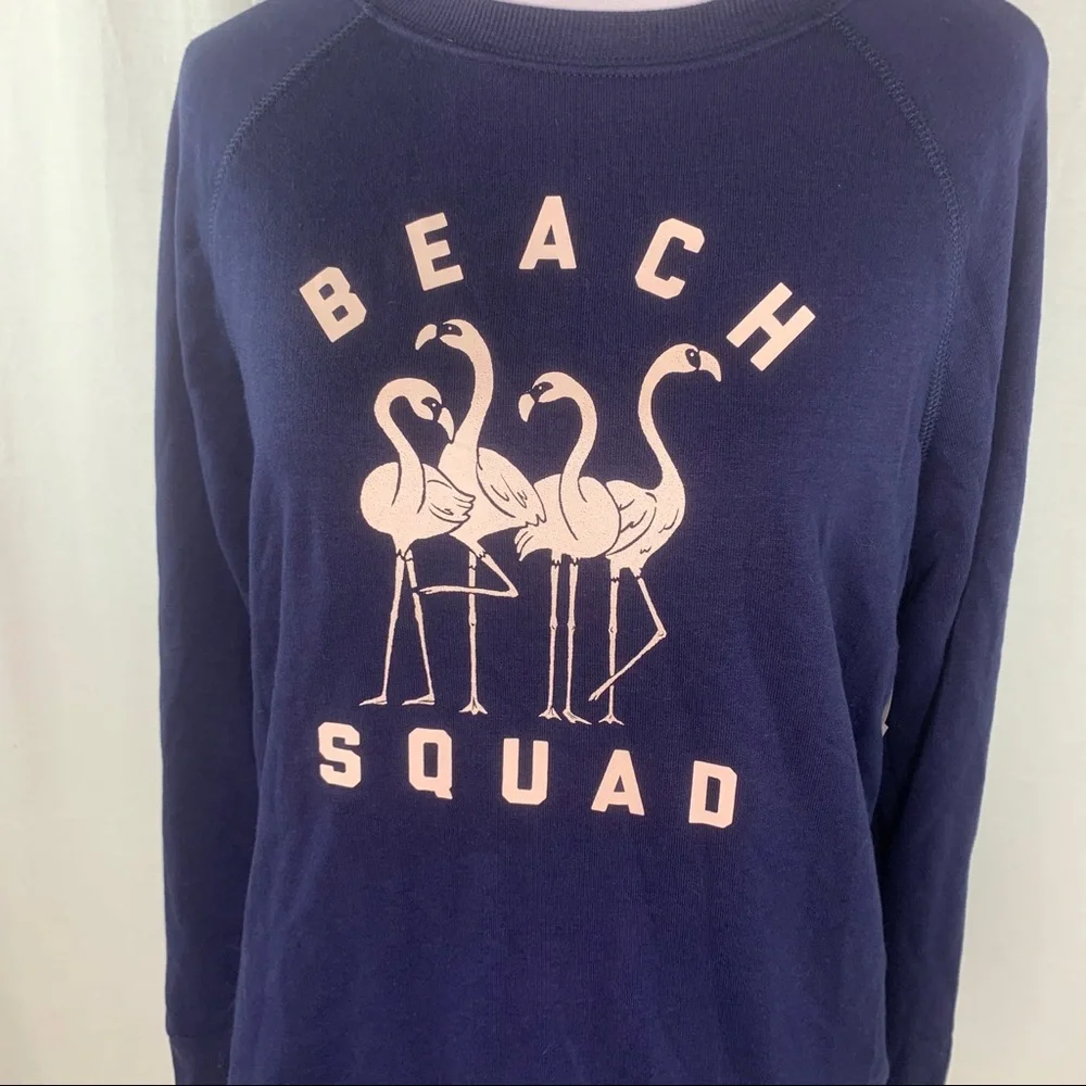 Old Navy flamingo Beach Squad blue sweatshirt NWT - Picture 3 of 13